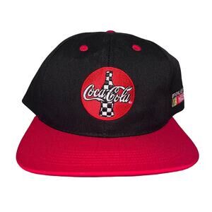 Vintage 90s Coca Cola NASCAR Racing Snapback Hat Adjustable